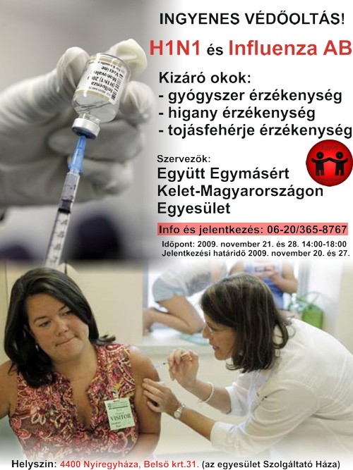 ingyenes H1N1 védőoltás akció Nyíregyházán